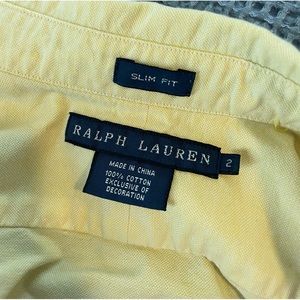 Yellow slim fit Ralph Lauren button down Oxford
